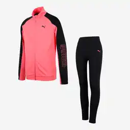 Decathlon Polyester trainingspak voor meisjes roze zwart aanbieding