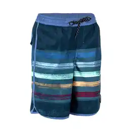 Decathlon Boardshort jongens 500 Brush lines blauw aanbieding