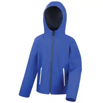 Decathlon Core Kids Unisex Junior Hooded Softshell Jacket (Royal/Navy) aanbieding