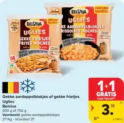 Carrefour Market Gekke aardappelblokjes of gekke frietjes uglies belviva aanbieding