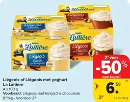 Carrefour Market Liégeois of Liégeois met yoghurt La Laitière aanbieding