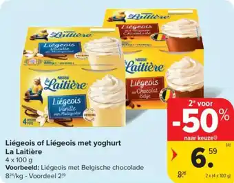 Carrefour Market Liégeois of Liégeois met yoghurt La Laitière aanbieding