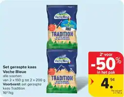 Carrefour Market Set geraspte kaas vache bleue aanbieding