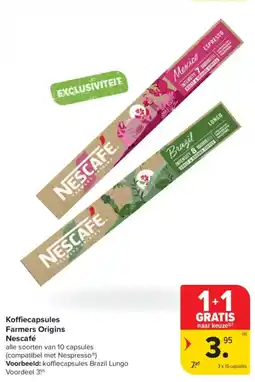 Carrefour Market Koffiecapsules farmers origins nescafé aanbieding