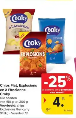 Carrefour Market Chips flat explosions en à l'ancienne croky aanbieding