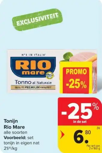 Carrefour Market Tonijn rio mare aanbieding