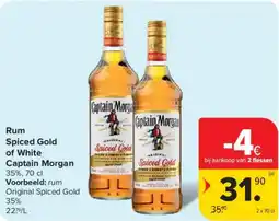 Carrefour Market Rum spiced gold of white captain morgan aanbieding