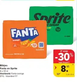 Carrefour Market Blikjes fanta en sprite aanbieding