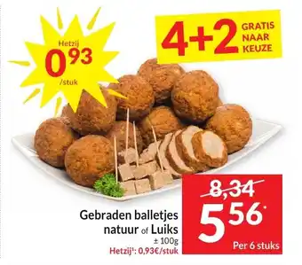 Intermarché Gebraden balletjes natuur of luiks aanbieding