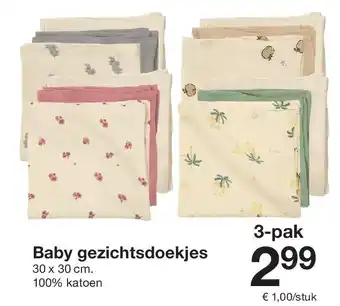 Zeeman Baby gezichtsdoekjes aanbieding