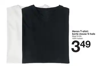 Zeeman Heren T-shirt korte mouw V-hals aanbieding