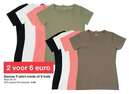 Zeeman Dames T-shirt ronde of V-hals aanbieding