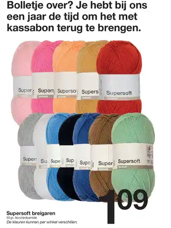 Zeeman Supersoft breigaren aanbieding