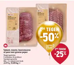 Delhaize Salami, rosette, boerenworst of pavé met groene peper aanbieding