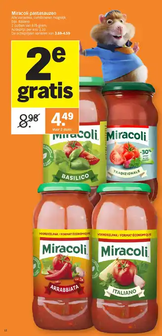 Albert Heijn Miracoli pastasauzen aanbieding