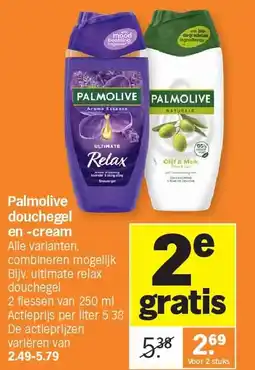 Albert Heijn Palmolive douchegel en -cream aanbieding