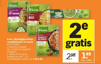 Albert Heijn Knorr Wereldgerechten, maaltijdmixen en pasta aanbieding