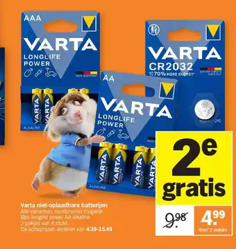 Albert Heijn Varta niet-oplaadbare batterijen aanbieding