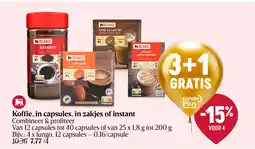 Delhaize Koffie, in capsules, in zakjes of instant aanbieding