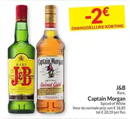 Intermarché J&B rare, Captain morgan spiced of white aanbieding