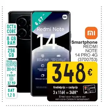 Cora Smartphone REDMI NOTE 14 PRO 4G aanbieding