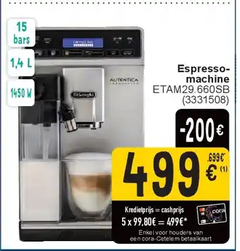 Cora Espressomachine aanbieding