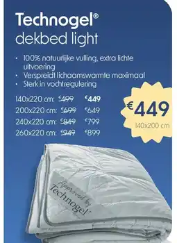 Sleepworld Technogel dekbed light aanbieding