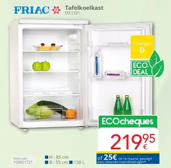 Eldi Friac Tafelkoelkast CO 1721 aanbieding