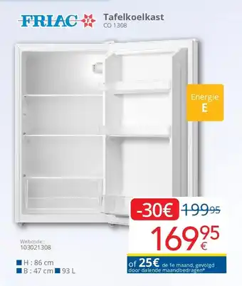 Eldi Friac Tafelkoelkast CO 1308 aanbieding