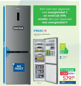 Eldi Friac Koel/vries combinatie UD3602IXNF aanbieding