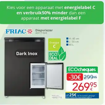 Eldi Friac Diepvriezer VDV1715DIX aanbieding