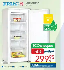 Eldi Friac Diepvriezer VDV2218 aanbieding