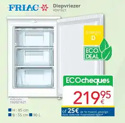 Eldi Friac Diepvriezer VDV1621 aanbieding