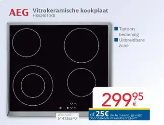 Eldi AEG Vitrokeramische kookplaat HK624010XB aanbieding