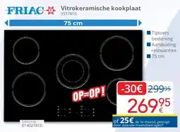 Eldi Friac Vitrokeramische kookplaat VST7810 aanbieding