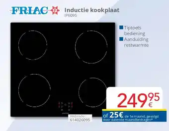 Eldi Friac Inductie kookplaat IP6095 aanbieding