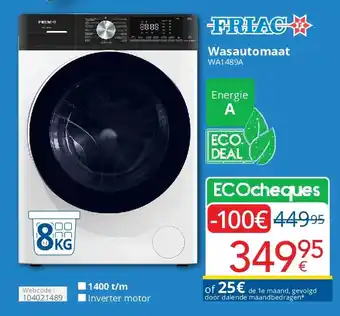 Eldi Friac Wasautomaat aanbieding