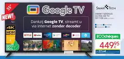 Eldi Smart Tech SMART GOOGLE ULTRA HD TV 55’’/139 cm aanbieding