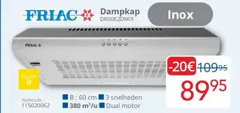 Eldi Friac Dampkap DK0062DMIX aanbieding