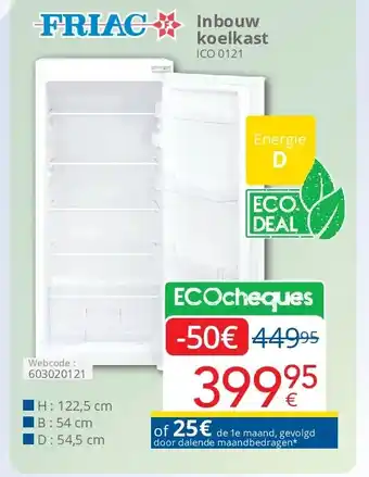 Eldi Friac Inbouw koelkast ICO 0121 aanbieding