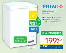 Eldi Friac Diepvriezer BDV1301D aanbieding