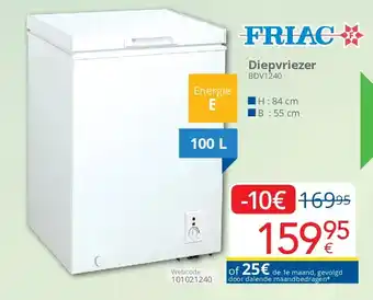 Eldi Friac Diepvriezer BDV1240 aanbieding