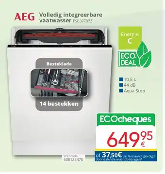 Eldi AEG Volledig integreerbare vaatwasser FSB37707Z aanbieding