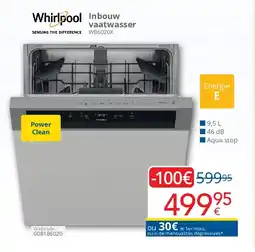 Eldi Whirlpool Inbouw vaatwasser WB6020X aanbieding