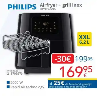 Eldi Friac Airfryer + grill inox aanbieding