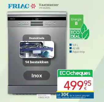 Eldi Friac Vaatwasser VW3420IXL aanbieding