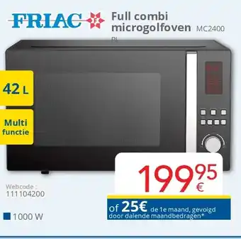 Eldi Friac Full combi microgolfoven MC2400 aanbieding