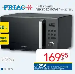 Eldi Friac Full combi microgolfoven MC3015BL aanbieding