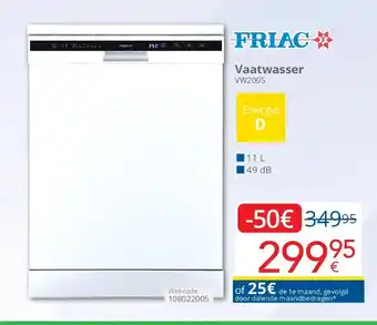 Eldi Friac Vaatwasser VW2005 aanbieding