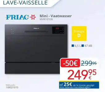 Eldi Friac Mini - Vaatwasser MVW1010B aanbieding